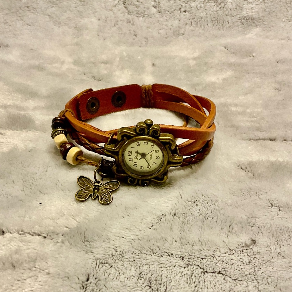 Vintage Style Faux Leather Wrap Watch